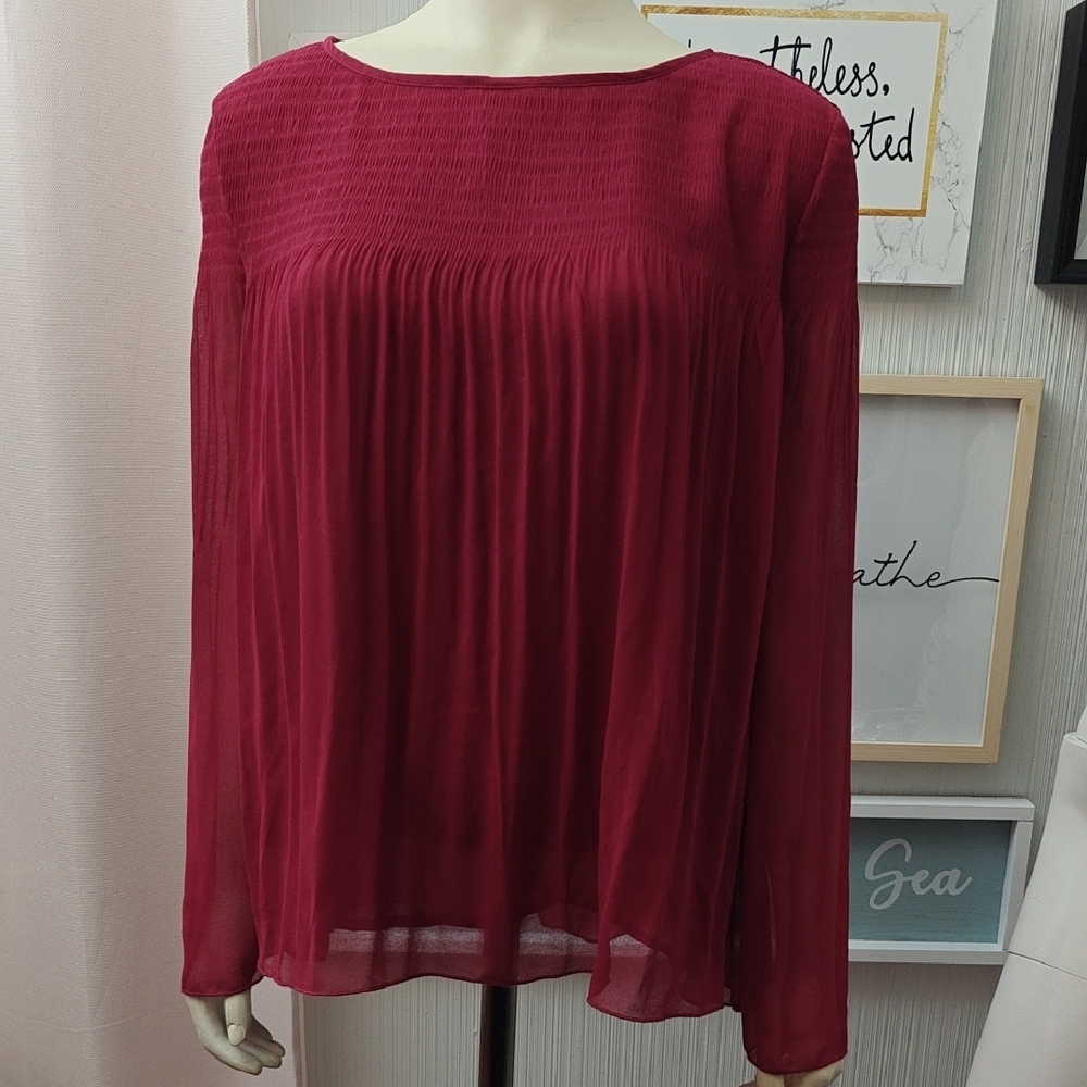 Kensie Rich Burgundy Blouse